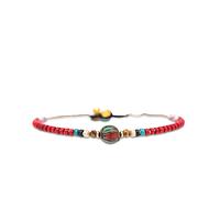 Made by Nami Surfer Fußkettchen mit Perlen Damen & Mädchen - Handmade Festival & Strand Accessoires - Goa Hippie Fußkette - Fußband Bunt Orientalisch (Red)