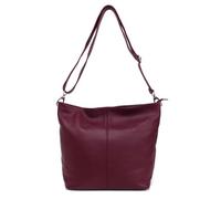 Made in Italy Damen Leder Tasche Umhängetasche Shopper Cross Over Body Bag Handtasche Ledertasche Schultertasche Hobo Bag Bordo