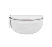 Made in Italy OBC Damen Leder Tasche Gürteltasche Crossbody Hüfttasche Bauchtasche Hüfttasche Umhängetasche Cross-Over Bodybag Schultertasche Handytasche Geldtasche Weiß