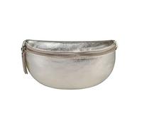 Made in Italy OBC Damen Leder Tasche Gürteltasche Crossbody Hüfttasche Bauchtasche Hüfttasche Umhängetasche Cross-Over Bodybag Schultertasche Handytasche Geldtasche Gold