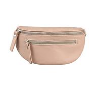 Made in Italy OBC Damen Leder Tasche Gürteltasche Crossbody Hüfttasche Bauchtasche Hüfttasche Umhängetasche Cross-Over Bodybag Schultertasche Handytasche Geldtasche (V2 Antikrosa)
