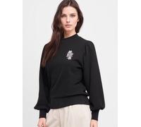 Mademoiselle YéYé Sweatshirt mit Brustprint aus Bio-Baumwolle Schwarz XXL