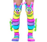 Madmia Caterpillar Socken - Bunte 3D Socken Raupen Motiv - Einheitsgröße für Kinder & Erwachsene für 6 bis 99 Jahren (29018MM)