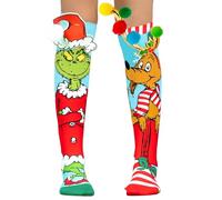 Madmia Unisex Grinch & Max Socken 3D Weihnachtssocken für Kinder & Erwachsene für 6 bis 99 Jahren (29021MM), Bunt, Einheitsgröße