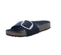 Birkenstock Damen Madrid Big Buckle Pantoletten, Black Oiled Nubuk, 41 EU