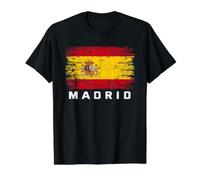Madrid Spanien Preisgünstiges Grafik-T-Shirt, Herren, Schwarz, L