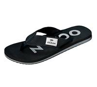 MADSea Damen Herren Zehenstegpantolette Ocean Zehentrenner Sandale Flip Flops schwarz Silber, schwarz, 44 EU