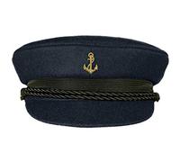 MADSea Elbsegler Premium Tuch mit Motivpin Anker goldfarben dunkelblau Pin, Größe:58, Pins:Anker goldfarben