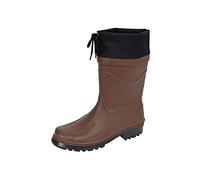 MADSea Herren Jungen Gummistiefel Nils-Hannes | Halbhoher wasserdichter, ungefütterter Regenstiefel | mit verschnürbarer Nylonstulpe, braun/schwarz, 47