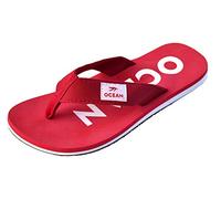 MADSea Unisex Zehenstegpantolette Ocean Zehentrenner Sandale rot weiß, Farbe:rot/weiß, Größe:37 EU