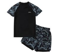 Maeau Bade-Set Kinder Junge Top+Badeshorts Uv-Schutz Badeanzug Bademode Bedruckt Badebekleidung Schwimmbekleidung Bequem 9-15 Jahre/140-190 cm