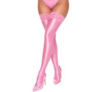 Maeau Damen Halterlose Kniestrümpfe Glossy Overknees Strümpfe Oberschenkel Socken Dehnbar Strumpfhosen