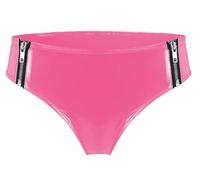 Maeau Damen Shorts Leder Kurz Hotpants Shiny Aushöhlen Lederhose Sehr Kurz Ledershort Glänzende Kunstleder Shorts für Nachtclub EU XL (Asie 3XL)