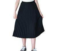 Maeau Mädchen Plisseerock Einfarbiger Faltenrock Gummizug in der Taille | Rock Lang für Freizeit/School/Strand/Party/Tanz, mit Weichem Futter, 4-16 Jahre/110-165cm