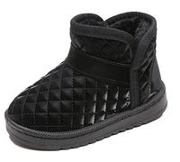 Maeau Schneestiefel Baby Mädchen Lederstiefel Gefüttert Kinder Winterstiefel Schlupfstiefel Jungen Winterschuhe Wasserdicht Rutschfest Winter Stiefel Warm Schuhe Stiefeletten Boots Schwarz Größe 23