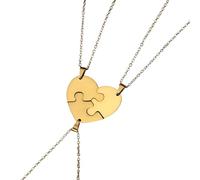 Mädchen-Accessoires 925 Sterling Silber Puzzle-Stück-Halskette für Frauen und Männer, Liebes-Herz-Anhänger 2/3/4/5/6 Teile, Millennium-Halskette, Autismus-Männer