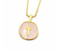 Mädchen-Accessoires, runder Herz-Kreuz-Muster-Anhänger, Schlüsselbeinkette, Schmuck für Damen und Herren