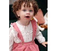 Mädchen Baby Bluse aus Musselin mit Herzen wollweiß Gr. 71 von vertbaudet