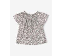 Mädchen Baby Bluse mit Blumenmuster wollweiß Gr. 68 von vertbaudet