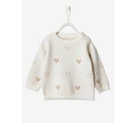 Mädchen Baby Pullover, Jacquard-Herzen wollweiß herzen Gr. 80 von vertbaudet
