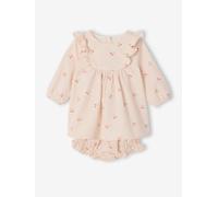 Mädchen Baby-Set: Kleid & Shorts mit Rüschen wollweiß Gr. 80 von vertbaudet