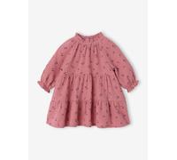 Mädchen Baby Volantkleid aus Baumwollmusselin rosa Gr. 92/98 von Vertbaudet