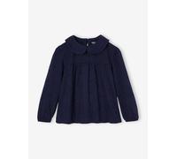 Mädchen Blusenshirt mit Lochstickereien blau Gr. 146/152 von vertbaudet