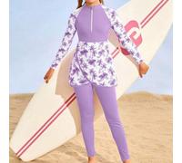 Mädchen Camisole Bikini, Strandurlaub Langarm Tankini, süßer bedruckter Badeanzug