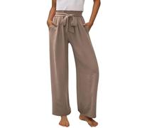 Mädchen Cargohose Baumwoll Y2K Baggy Cargo Hose Kinder Straight Leg Jogginghose Outdoorhose mit Elastische und mit Weitem Bein, Fließender Paperbag Palazzo für lockere (Khaki, 13-14 Years)