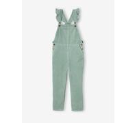 Mädchen Cord-Latzhose mit Volantträgern graugrün Gr. 92/98 von vertbaudet