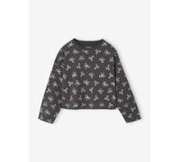 Mädchen Cropped-Shirt mit langen Ärmeln & Recycling-Baumwolle grau Gr. 92/98 von vertbaudet