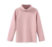 Mädchen EIN einfarbiges Rollkragen T-Shirt Warmes weiches Basic Top Kleinkind unter Schichtstück Kinder Classics Baumwolle Langarm-Shirt (Pink, 4-5 Years)