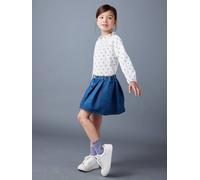 Mädchen Faltenrock aus Denim blau Gr. 116 von vertbaudet