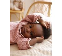 Mädchen Flanellbluse mit Vichykaro & Rüschenkragen wollweiß Gr. 56 von vertbaudet