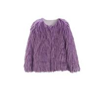 Mädchen Fleecejacke Kinder Fleecemantel Warme Übergangsjacke Langarm Winter Fleecejacke mit Teddyplüsch Pelzjacke Outdoor Fleecejacke Strickjacke aus Fleece für Mädchen (Purple, 9-10 Years)