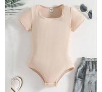 Mädchen Ganzjahres Jumpsuit in Einfarbig aus gestricktem Material, im Streetstyle, kurzärmelig, khaki, Frühling/Sommer