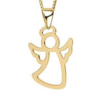 Mädchen goldene Schutz-Engel Halskette mit Anhänger echt 925 Sterling Silber Kinder Frauen Jugendliche A109 Gold + Organzabeutel 40cm