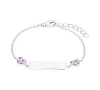 Mädchen Ident Armband Herzen aus 925er Silber