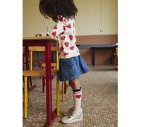 Mädchen Jeansrock mit Herztasche dunkelblau Gr. 98/104 von vertbaudet