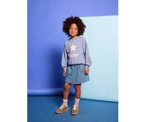 Mädchen Jeansrock mit Herztasche dunkelblau Gr. 98/104 von Vertbaudet
