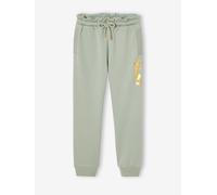 Mädchen Jogginghose mit Motiv am Bein, Recycling-Polyester salbeigrün Gr. 158 von vertbaudet