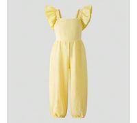 Mädchen Jumpsuit mit strukturierter Rüschenärmel und weiter Passform
