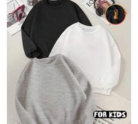Mädchen/Jungen Sweatshirts Herbst Rundhals Pullover Langarm Sweatshirt Top Einfaches Herzmuster Lässig Vielseitig Langarm Lose Home