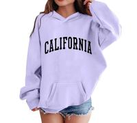 Mädchen Kapuzenpullover California Pullover Sweatshirts mit Kapuzen Kinder Lässige Bequeme Buchstaben Druck Hoodie Oversized Langarmshirt Weiches Langarm Kapuzenpulli Pulli Oberteile
