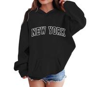 Mädchen Kapuzenpullover New York Buchstaben Druck Pullover Sweatshirts mit Kapuzen Kinder Lässige Bequeme Hoodie Oversized Langarmshirt Weiches Langarm Kapuzenpulli Pulli Oberteile