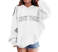 Mädchen Kapuzenpullover New York Buchstaben Druck Pullover Sweatshirts mit Kapuzen Kinder Lässige Bequeme Hoodie Oversized Langarmshirt Weiches Langarm Kapuzenpulli Pulli Oberteile