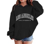Mädchen Kapuzenpullover & Sweatshirt Los Angeles Buchstaben Druck Langarmshirt Oversize Pullover mit Kapuzen Weiches Langarm Kapuzenpulli Kinder Pulli Hoodie Oberteile für 2-13 Jahre