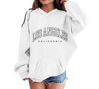 Mädchen Kapuzenpullover & Sweatshirt Los Angeles Buchstaben Druck Langarmshirt Oversize Pullover mit Kapuzen Weiches Langarm Kapuzenpulli Kinder Pulli Hoodie Oberteile für 2-13 Jahre