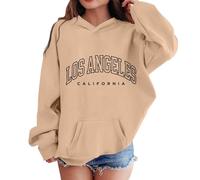 Mädchen Kapuzenpullover & Sweatshirt Los Angeles Buchstaben Druck Langarmshirt Oversize Pullover mit Kapuzen Weiches Langarm Kapuzenpulli Kinder Pulli Hoodie Oberteile für 2-13 Jahre