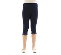 Mädchen Kinder Leggings Leggins Hose Capri 3/4 kurz mit Spitze Baumwolle Dunkel-Blau 116